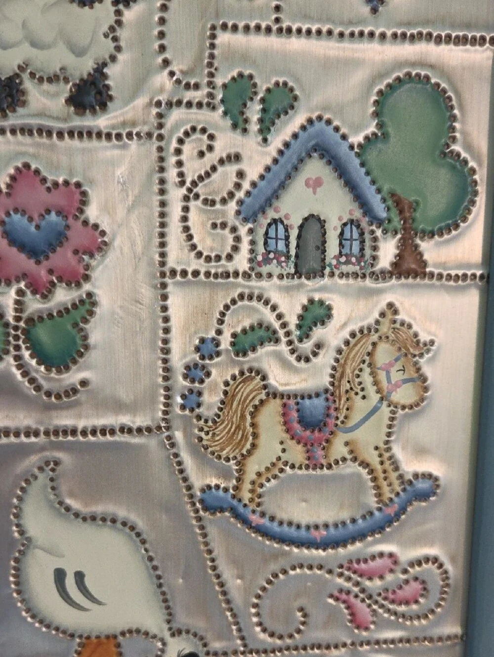 Framed Country Hand Tin Punch Wall Art - Decorative Panel